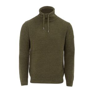 Firetrap Mens Marl Cowl Neck Sweater / Khaki Green